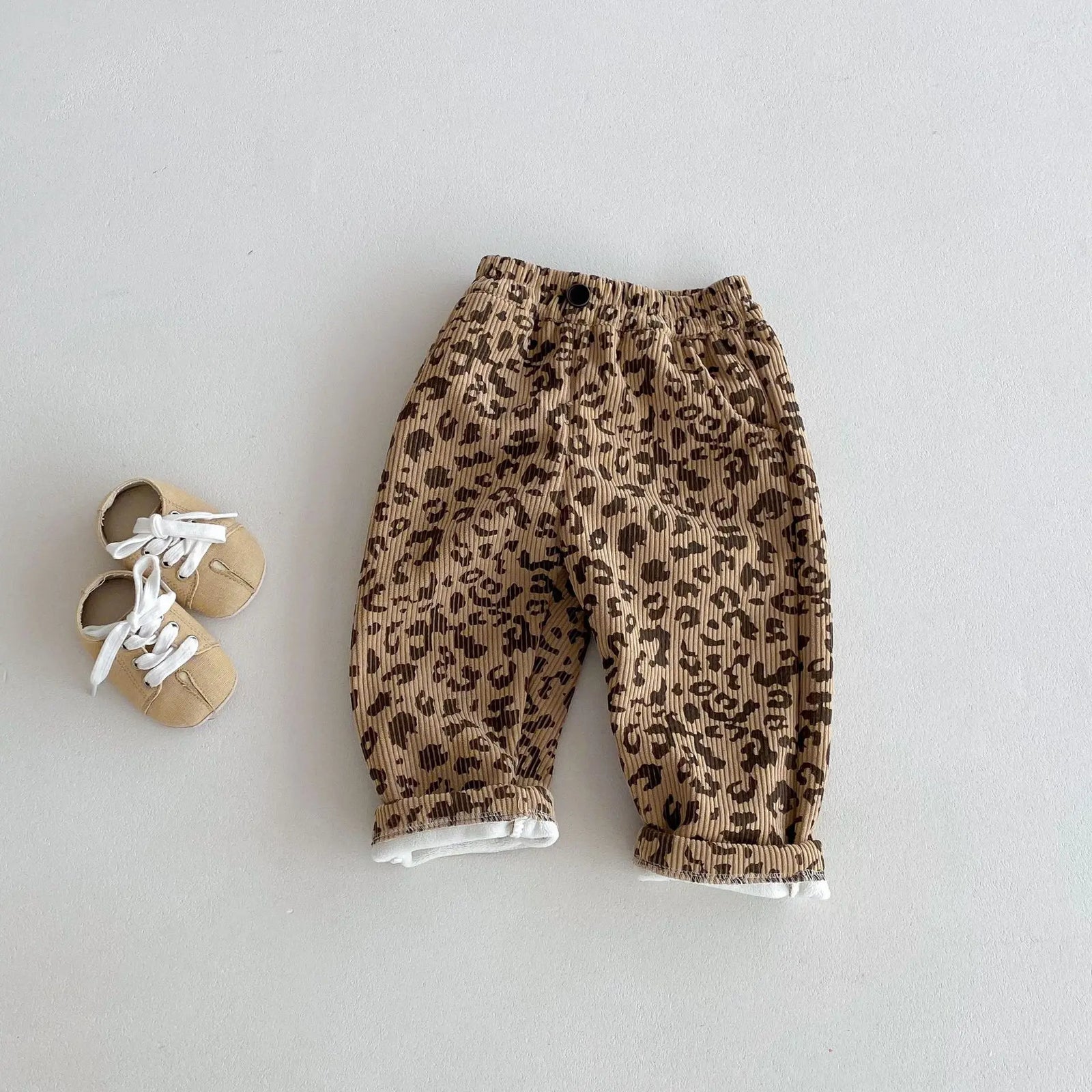 Coffee / 6-9M Little Blossom Fleece-Lined Corduroy Pants