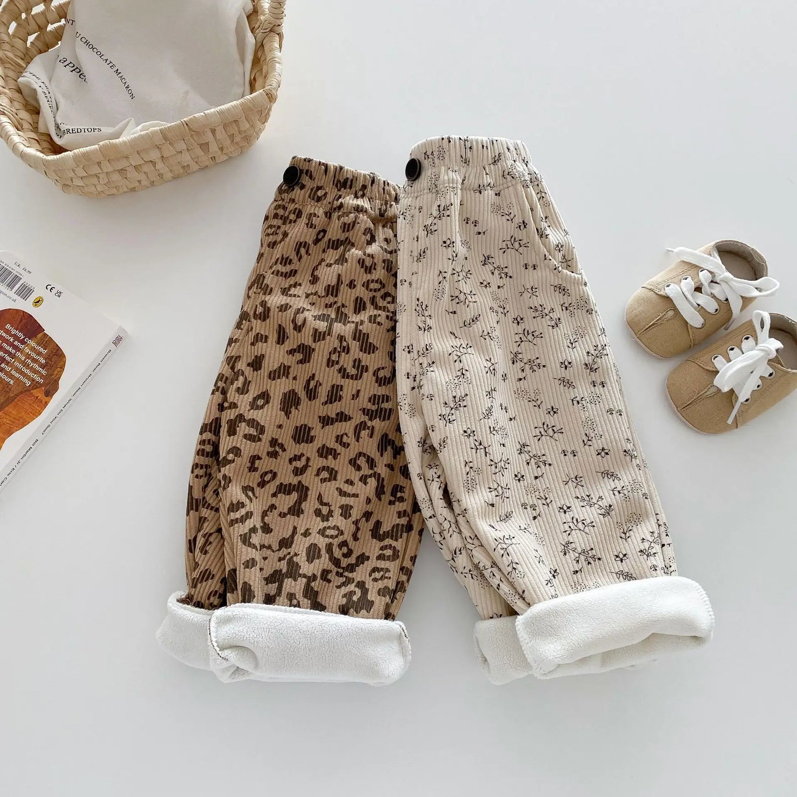 Little Blossom Fleece-Lined Corduroy Pants