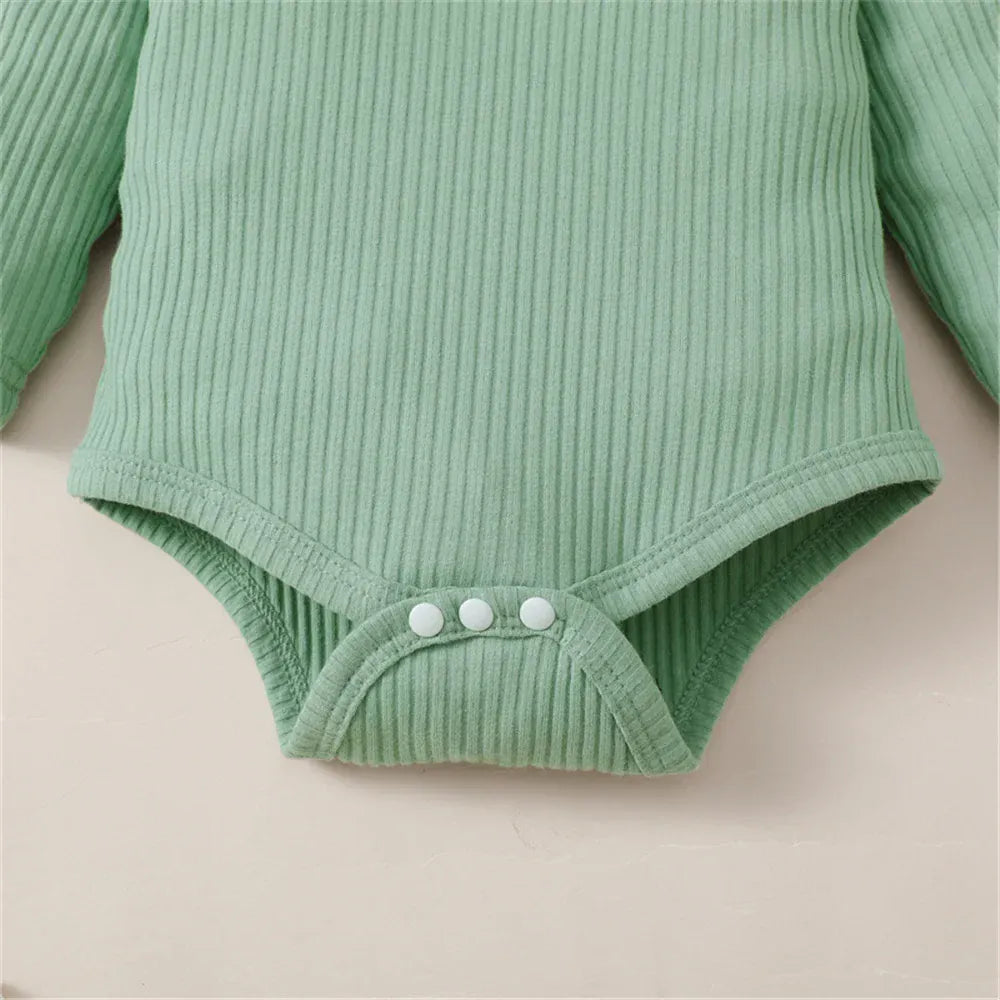 Long Sleeve Romper, Floral Pants and Headband Set