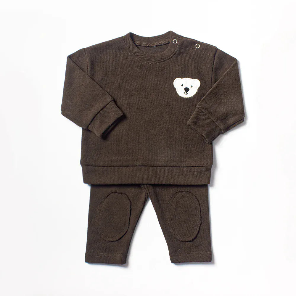 Bear / 6-9M Long Sleeve Top and Pants with Animal Patch