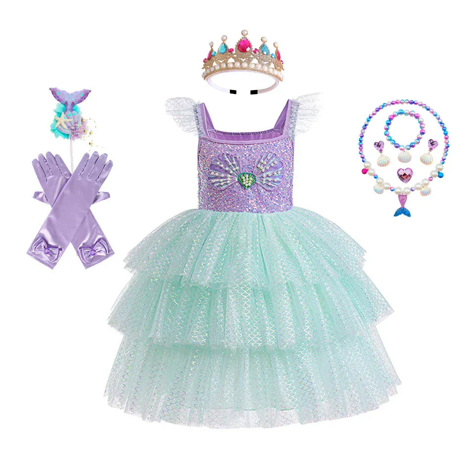 Mermaid Dress 01 / 2T Mermaid Princess Sequin Dress for Girls