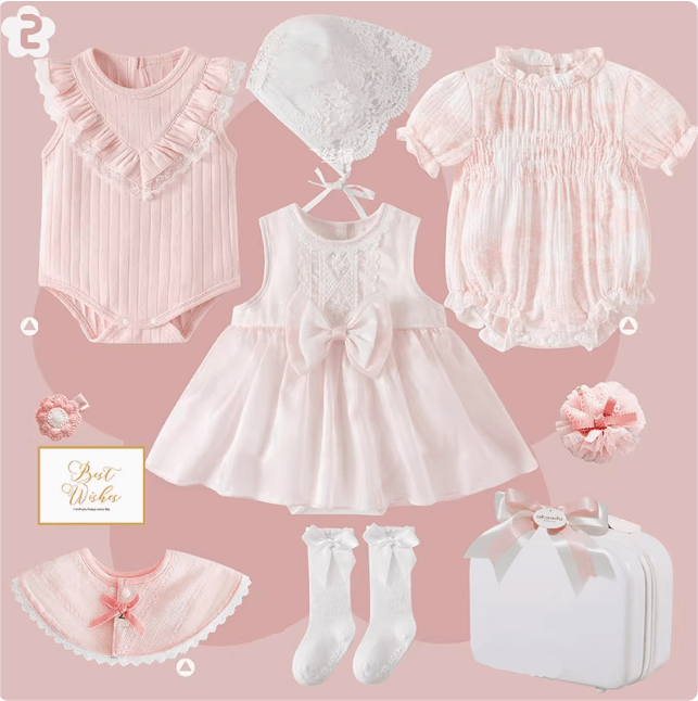 Set A / 0-3M Pink Princess Baby Gift Set
