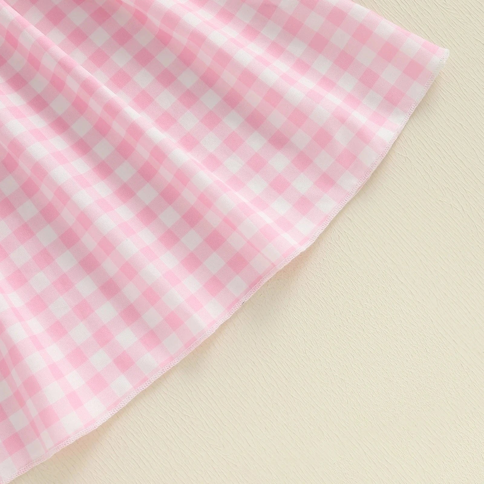 Plaid Embroidered Dress with Doll Collar