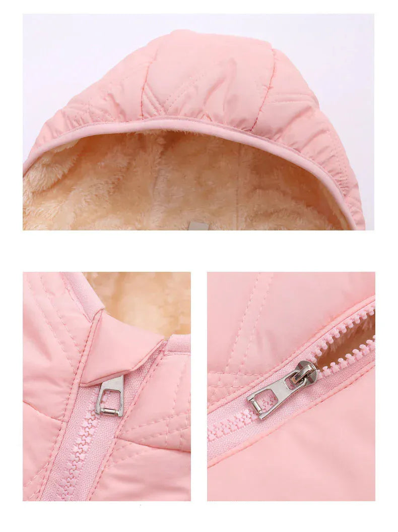 Plush Velvet Lined Winter Puffer Jacket for Kids