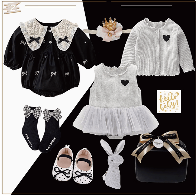 A / 0-3M Polka Dot Princess Baby Gift Set