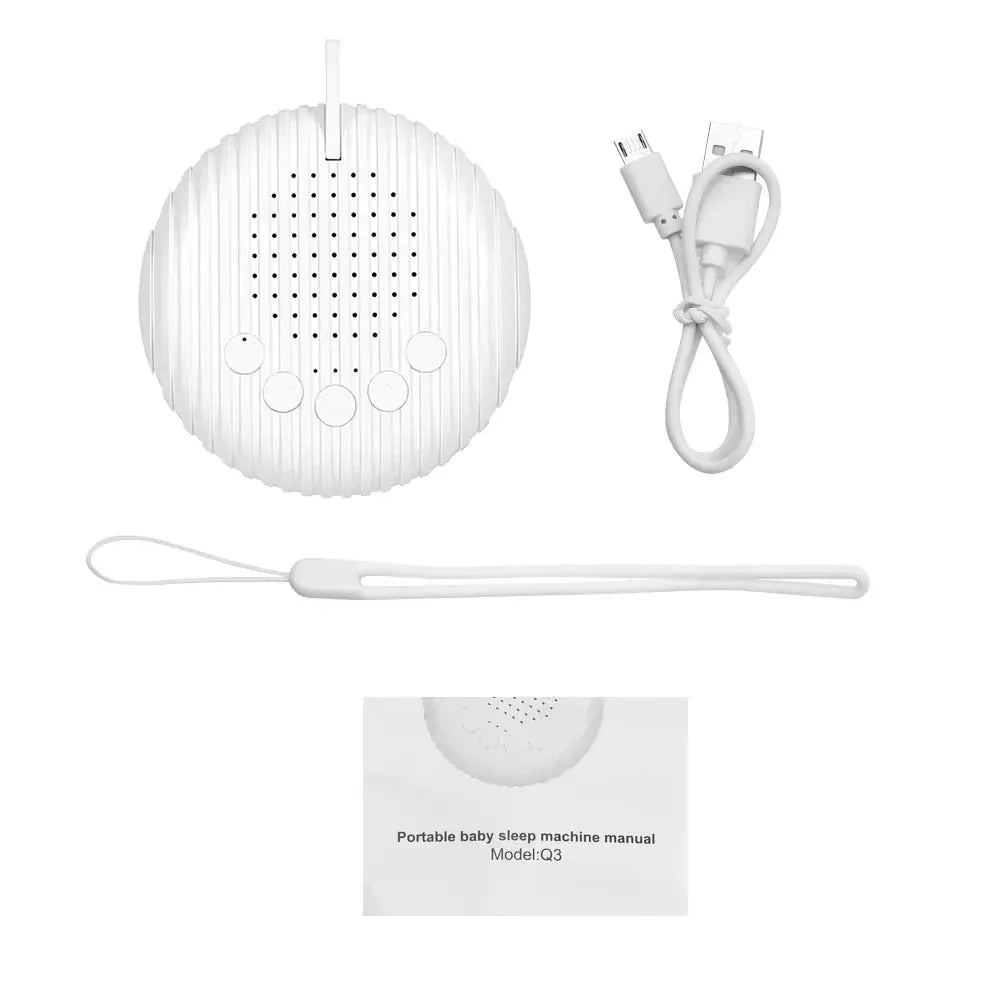 white Portable White Noise Sound Machine for Baby Sleep