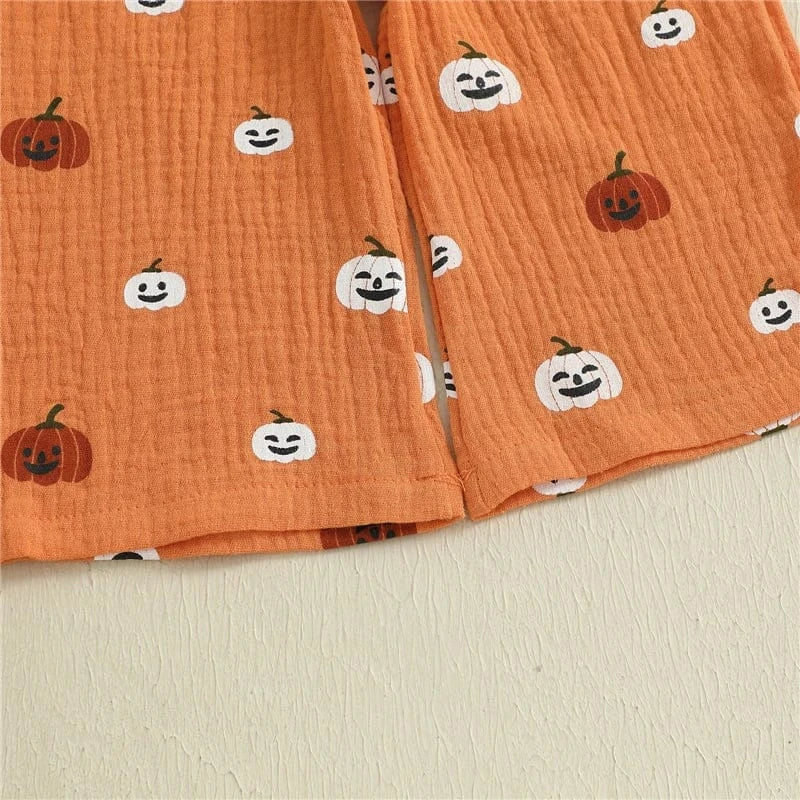 Pumpkin Print 2 Piece Outfit