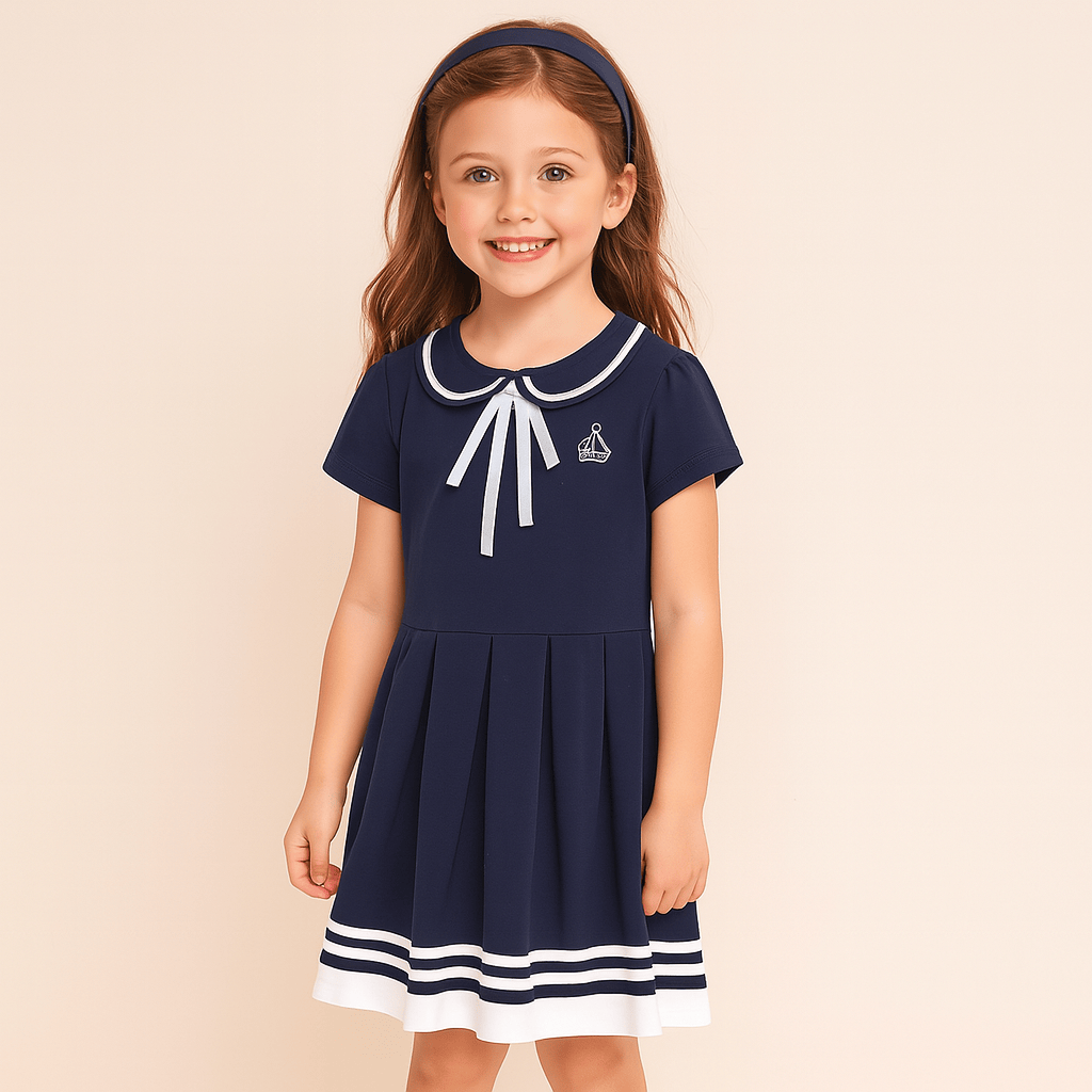 Retro Sailor Collar Girls Dress