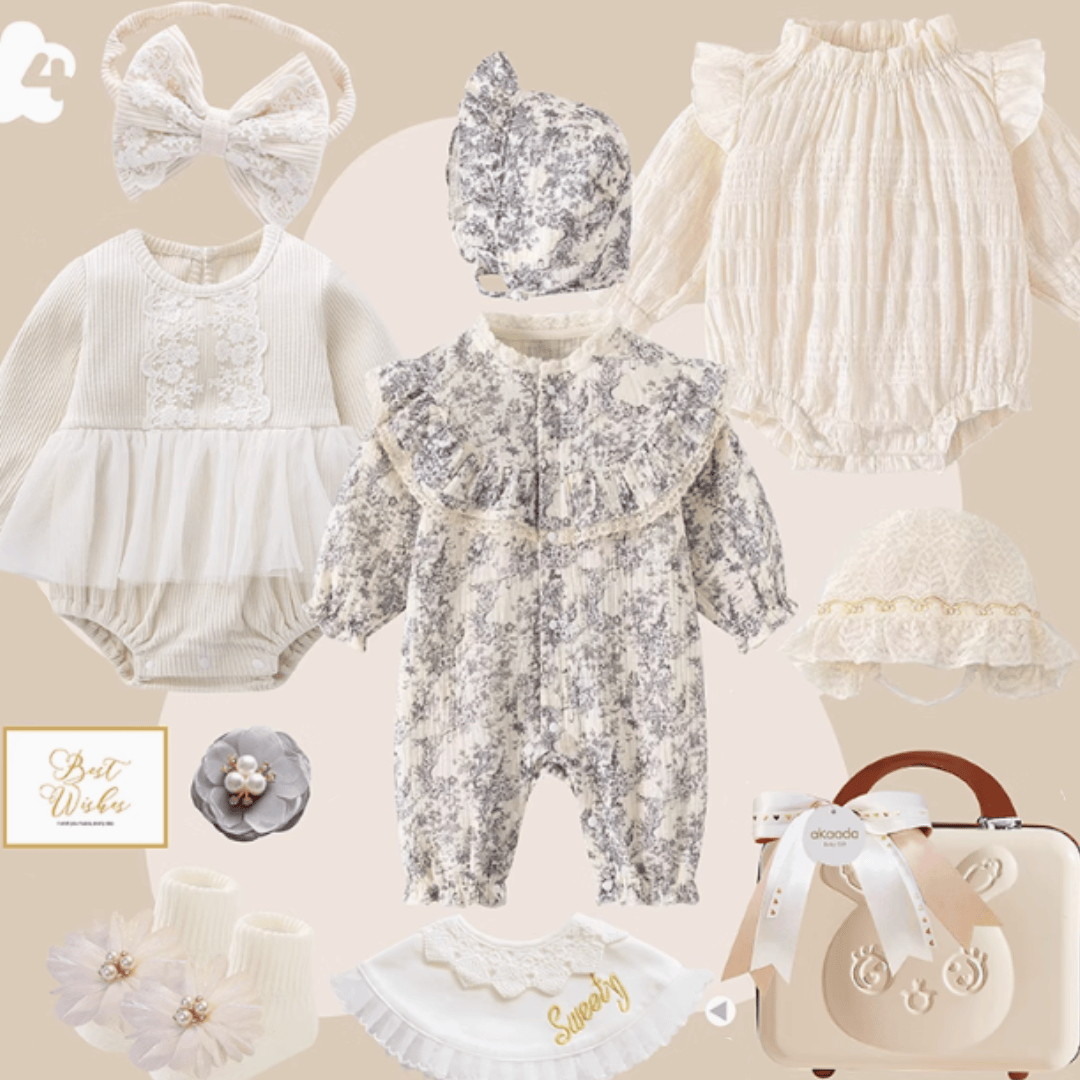 Rococo Blue & Grey” Baby Girl Gift Set