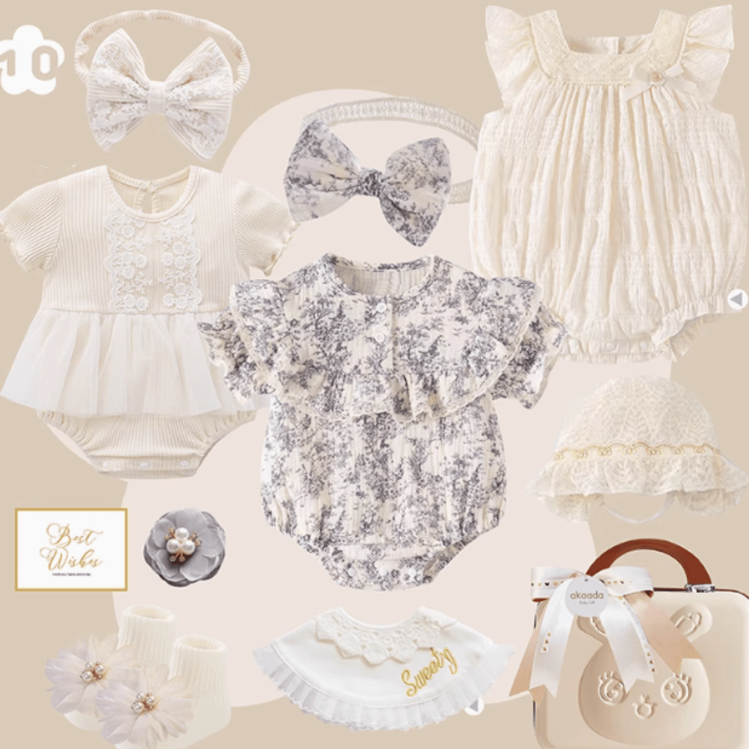 Rococo Blue & Grey” Baby Girl Gift Set