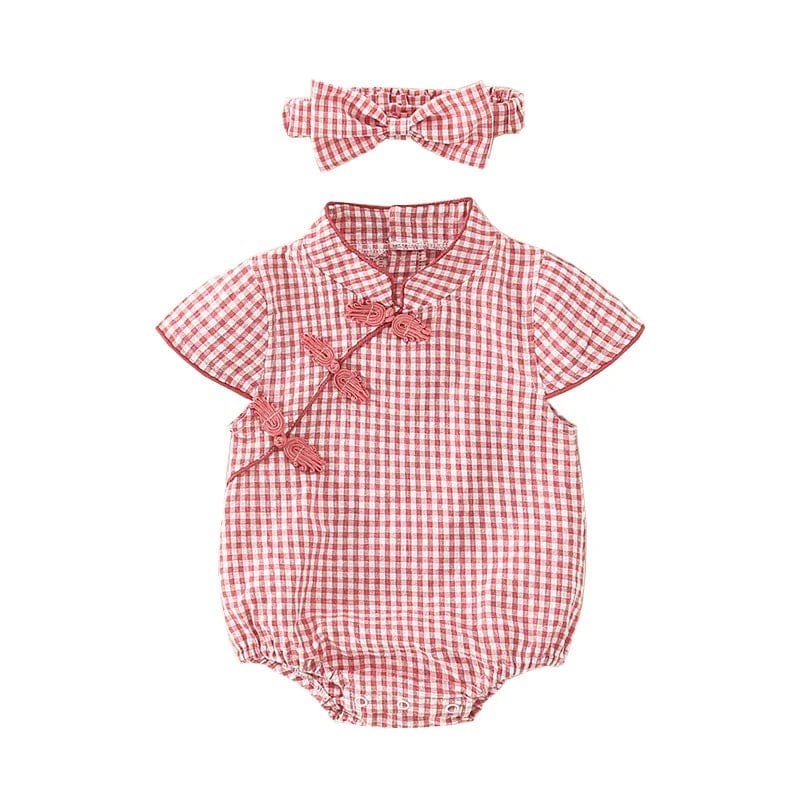 1 / (3-6M)66 Romper With Headband