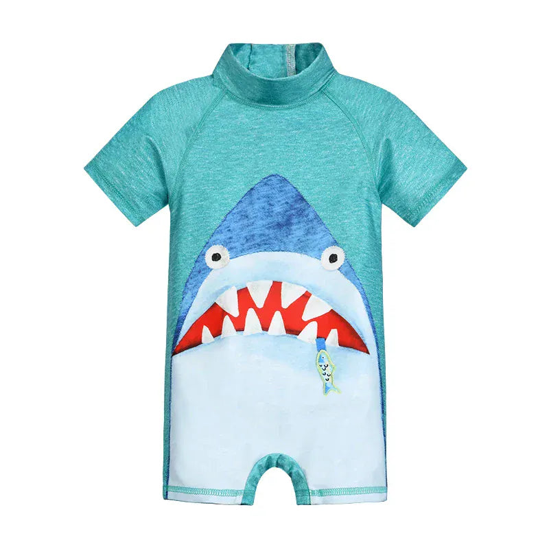 Mint Dino Swim / 1-2T Short Sleeved Rash Guard Swimwear