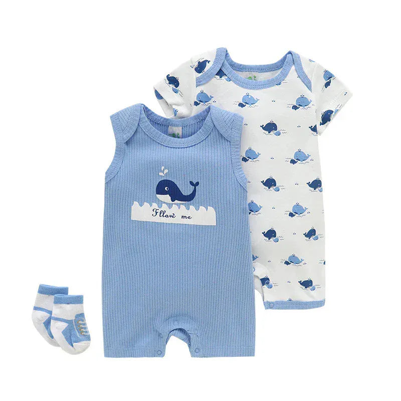 Sleeveless & Short Sleeve Bodysuits with Socks