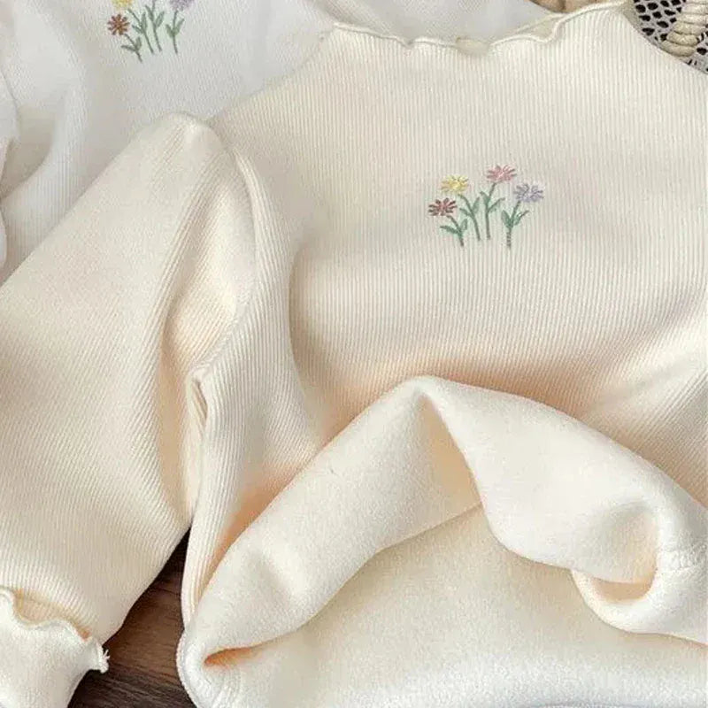 Beige / 12-18M Soft and Warm Embroidered Top