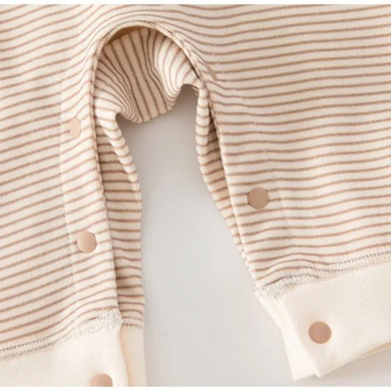 Soft Cotton Sailor Collar Romper for Newborns