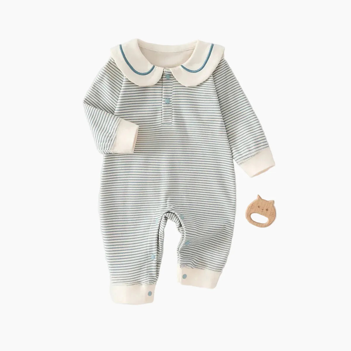Soft Cotton Sailor Collar Romper for Newborns