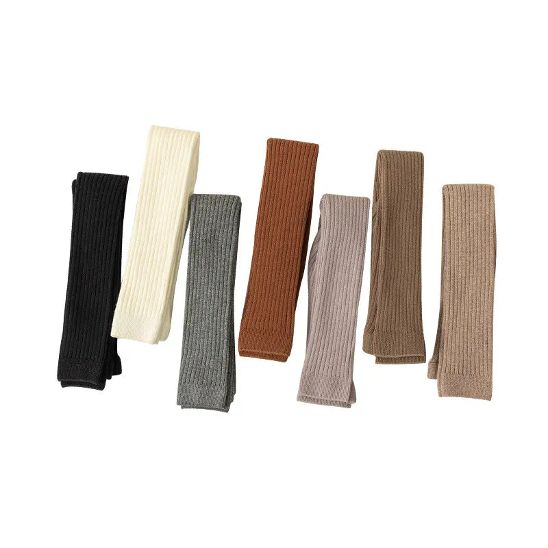 Solid Color Knit Stretch Tights