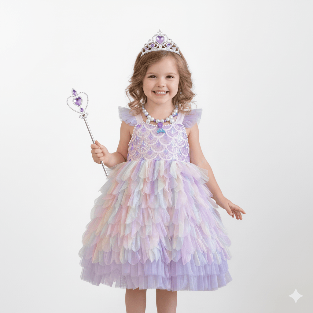 Sparkly Mermaid Princess Dress for Girls