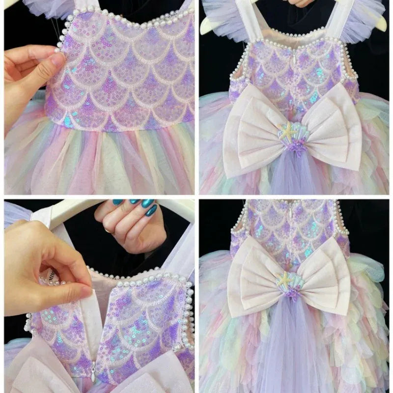 Sparkly Mermaid Princess Dress for Girls