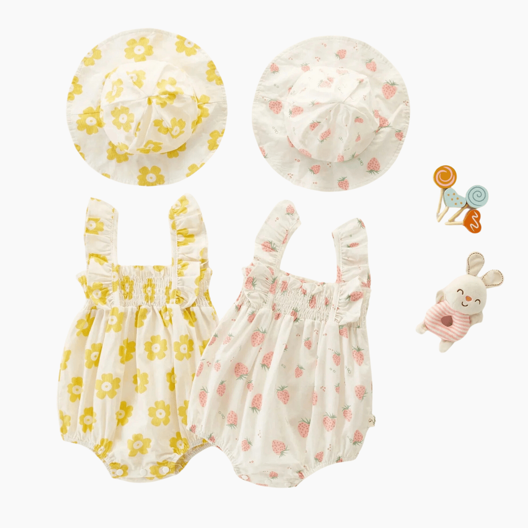 Girl's Clothing Summer Baby Floral Romper Set
