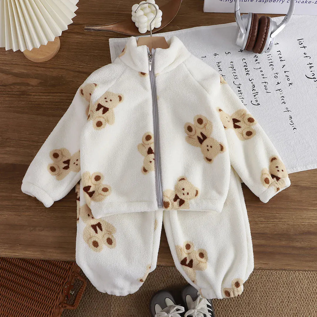 Cream Teddy / 6-12M TeddyCozy Plush Fleece Set