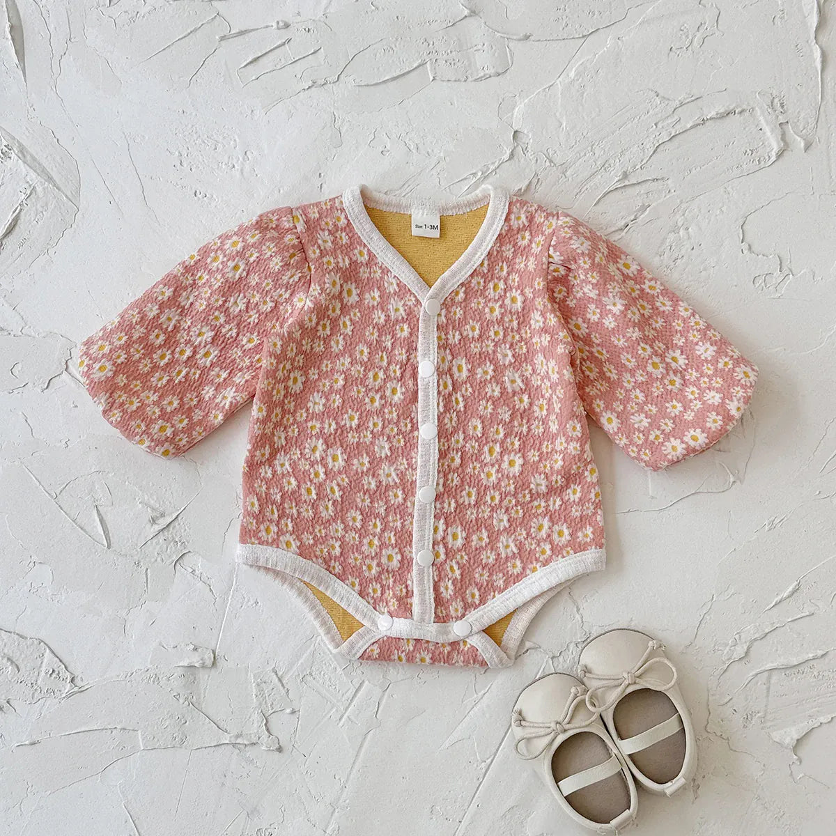 Pink / 1-3M The Daisy Crinkle Bodysuit