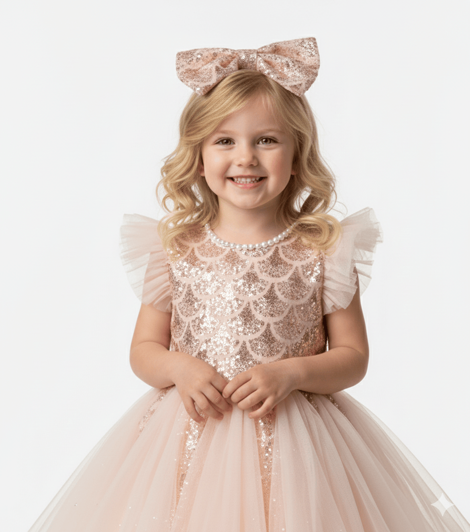 The Iridescent Gem Dress & Bow Set