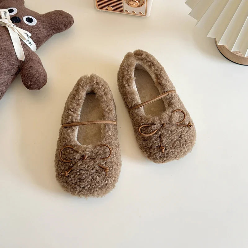 Khaki / 21 The Velvet Bow Winter Flats