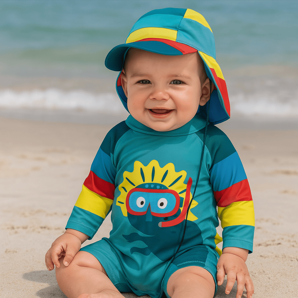 Toddler Boys Dinosaur Rash Guard Swimsuit Set