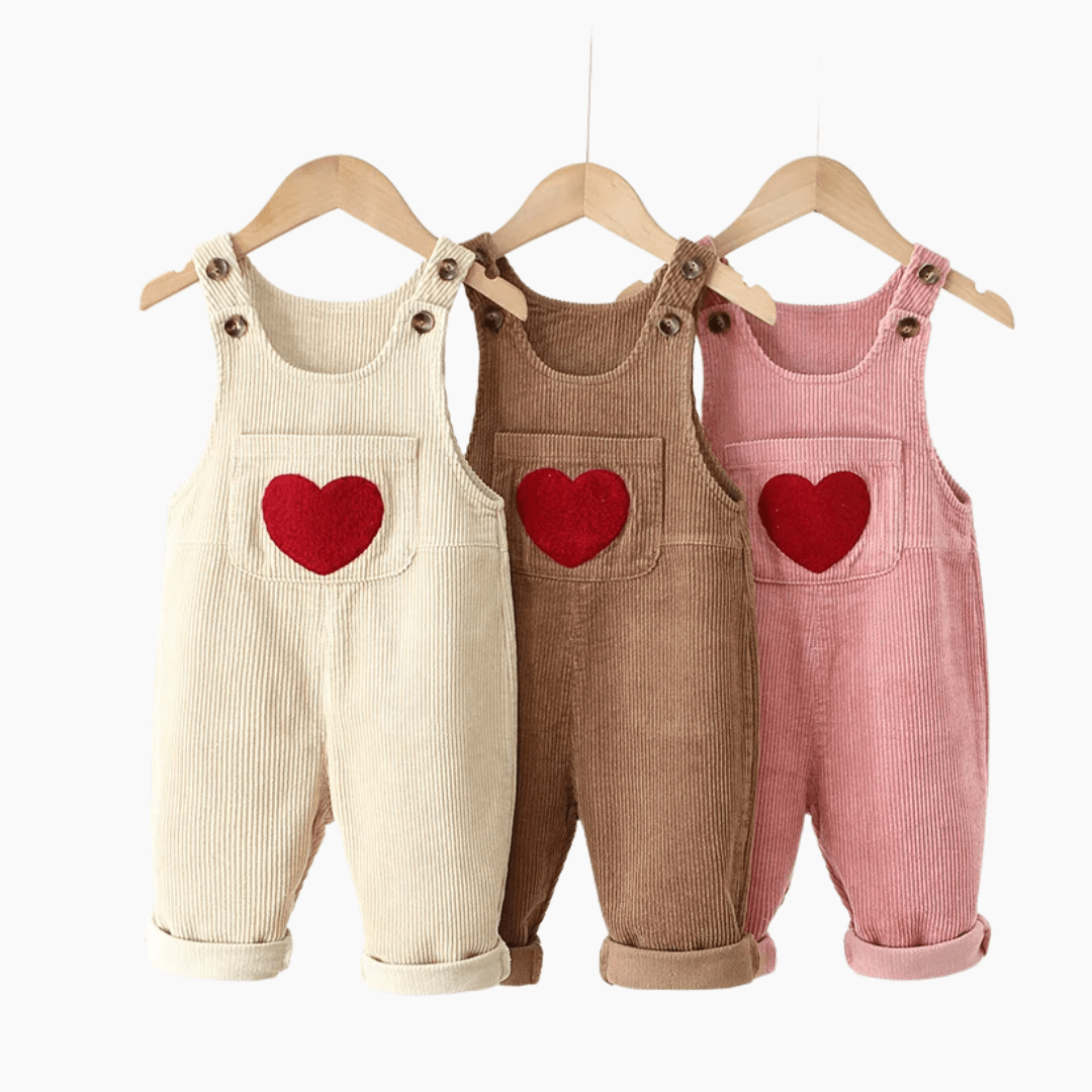Toddler Corduroy Heart Overalls