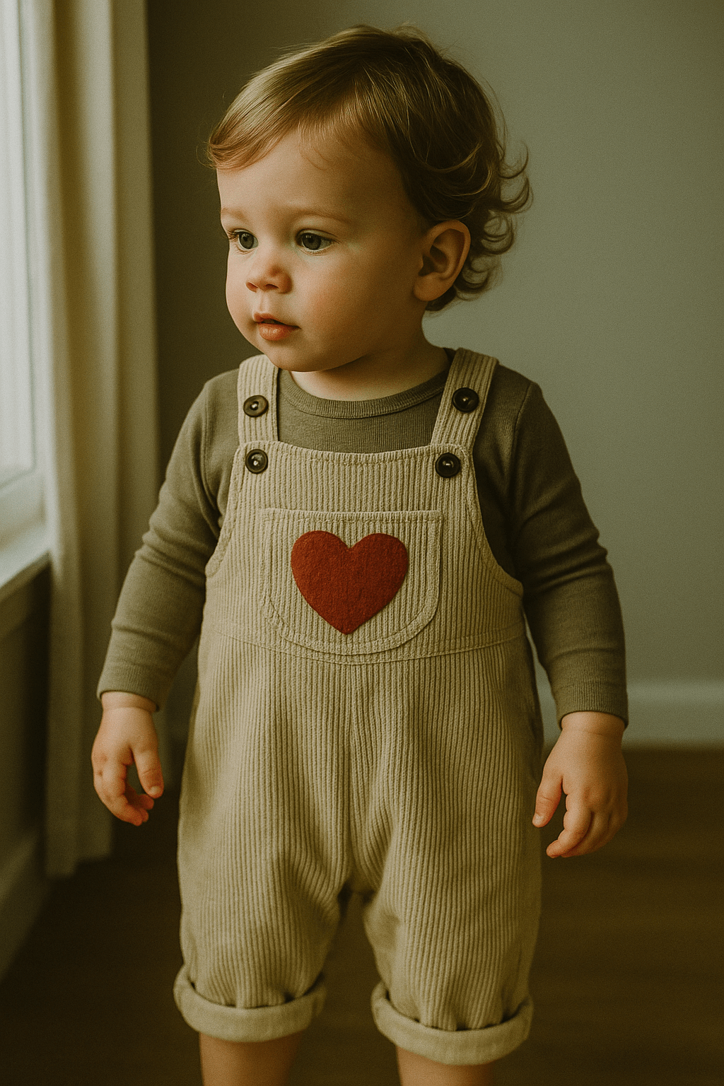 Toddler Corduroy Heart Overalls