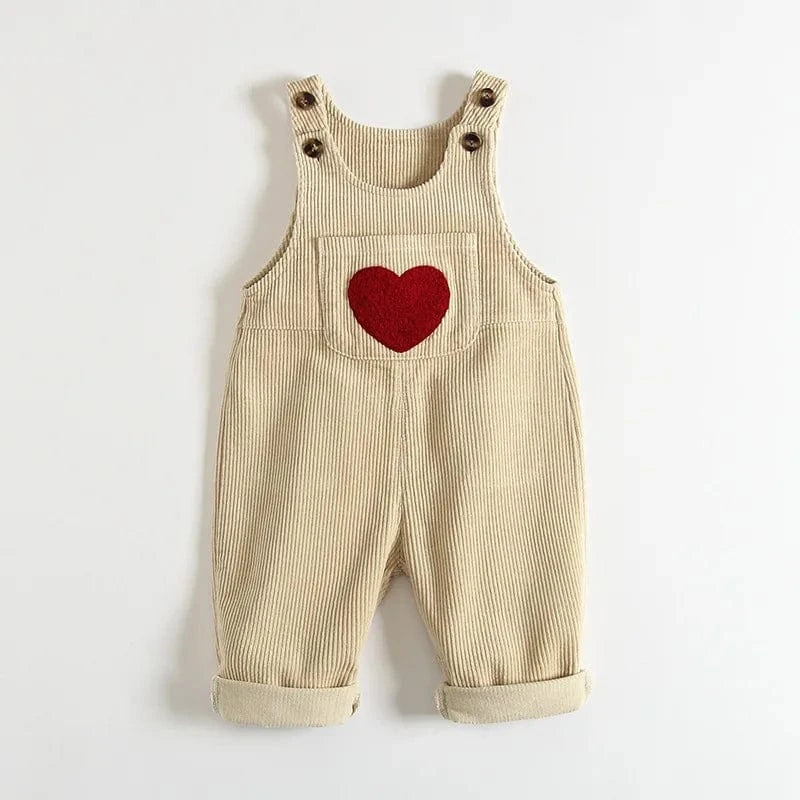 Toddler Corduroy Heart Overalls