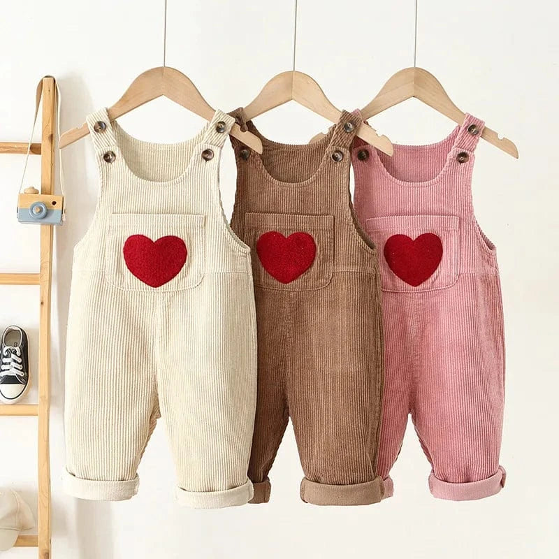 Toddler Corduroy Heart Overalls