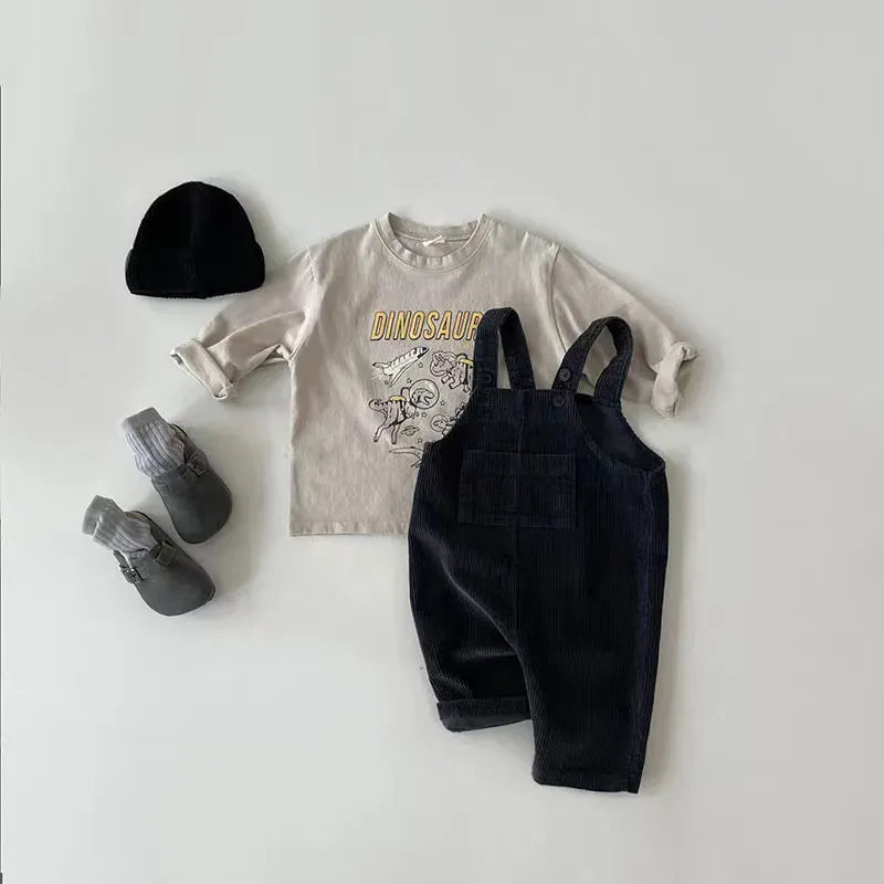 Toddler Corduroy Suspender Romper