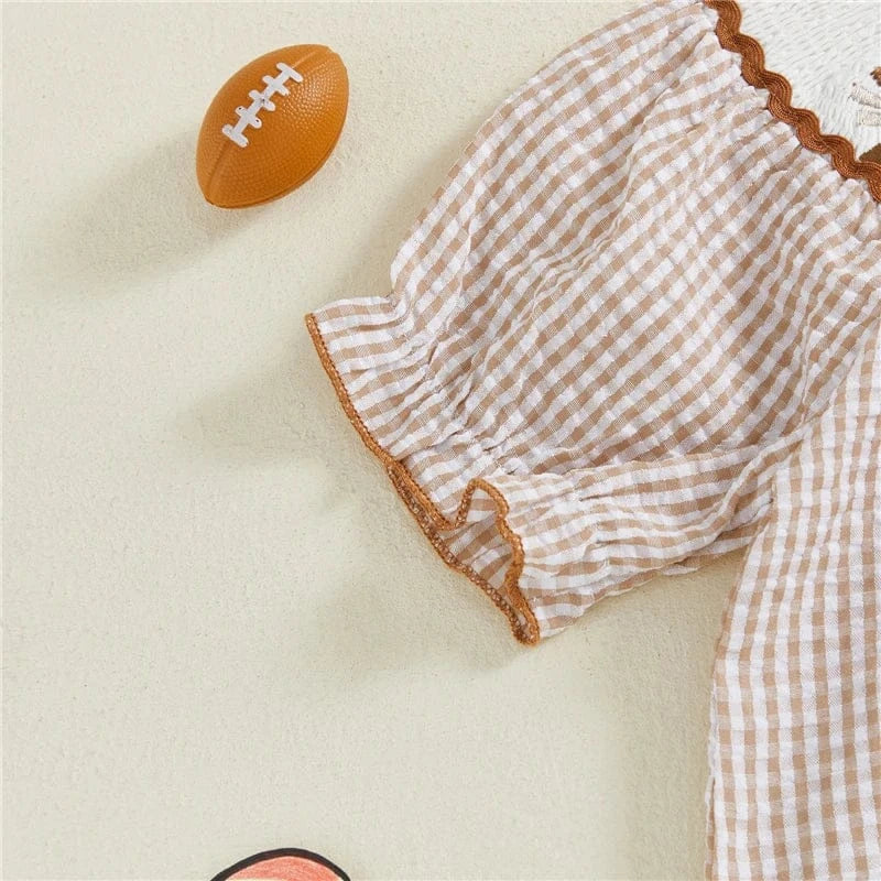 Toddler Girl Rugby Embroidered Plaid Dress