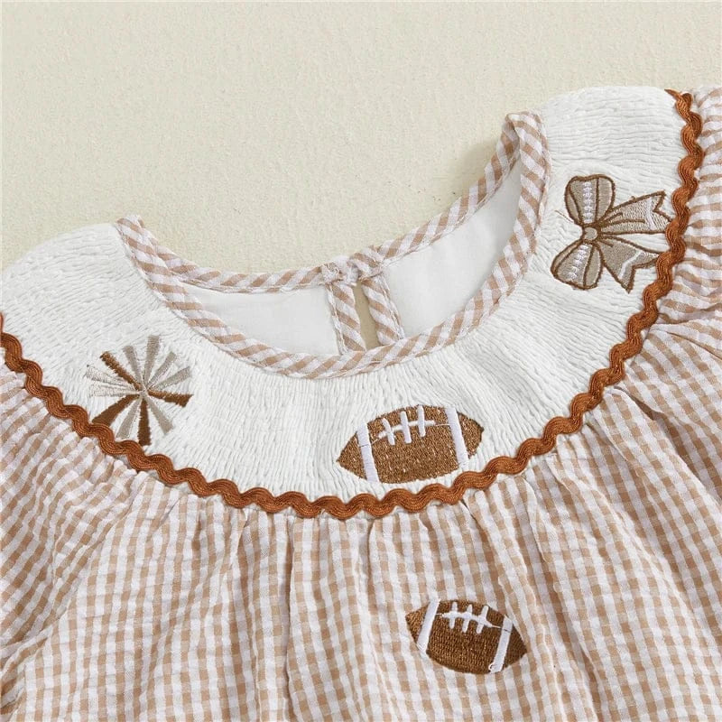 Toddler Girl Rugby Embroidered Plaid Dress