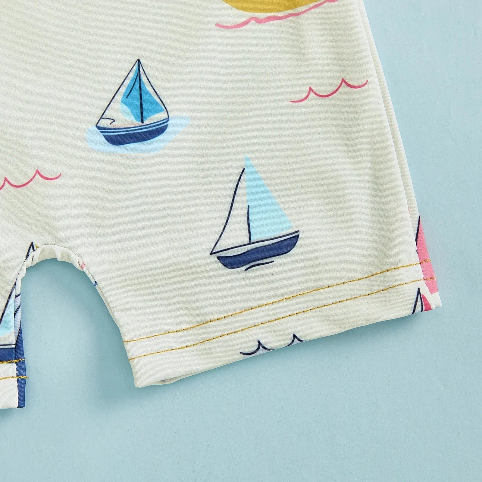 Toddler Sailboat Swimsuit with Sun Hat