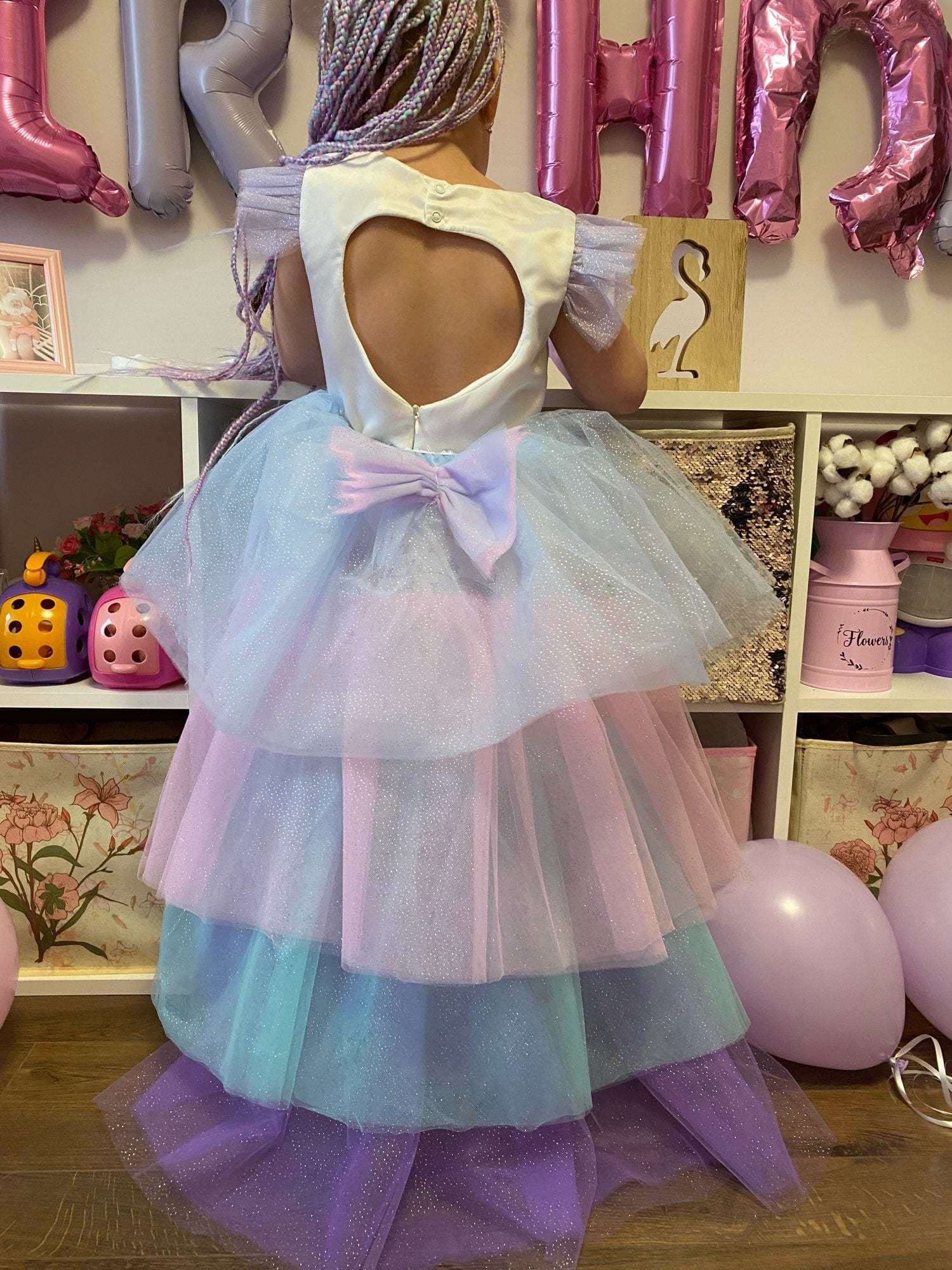 Unicorn Dress with Long Tail + Wings Wi