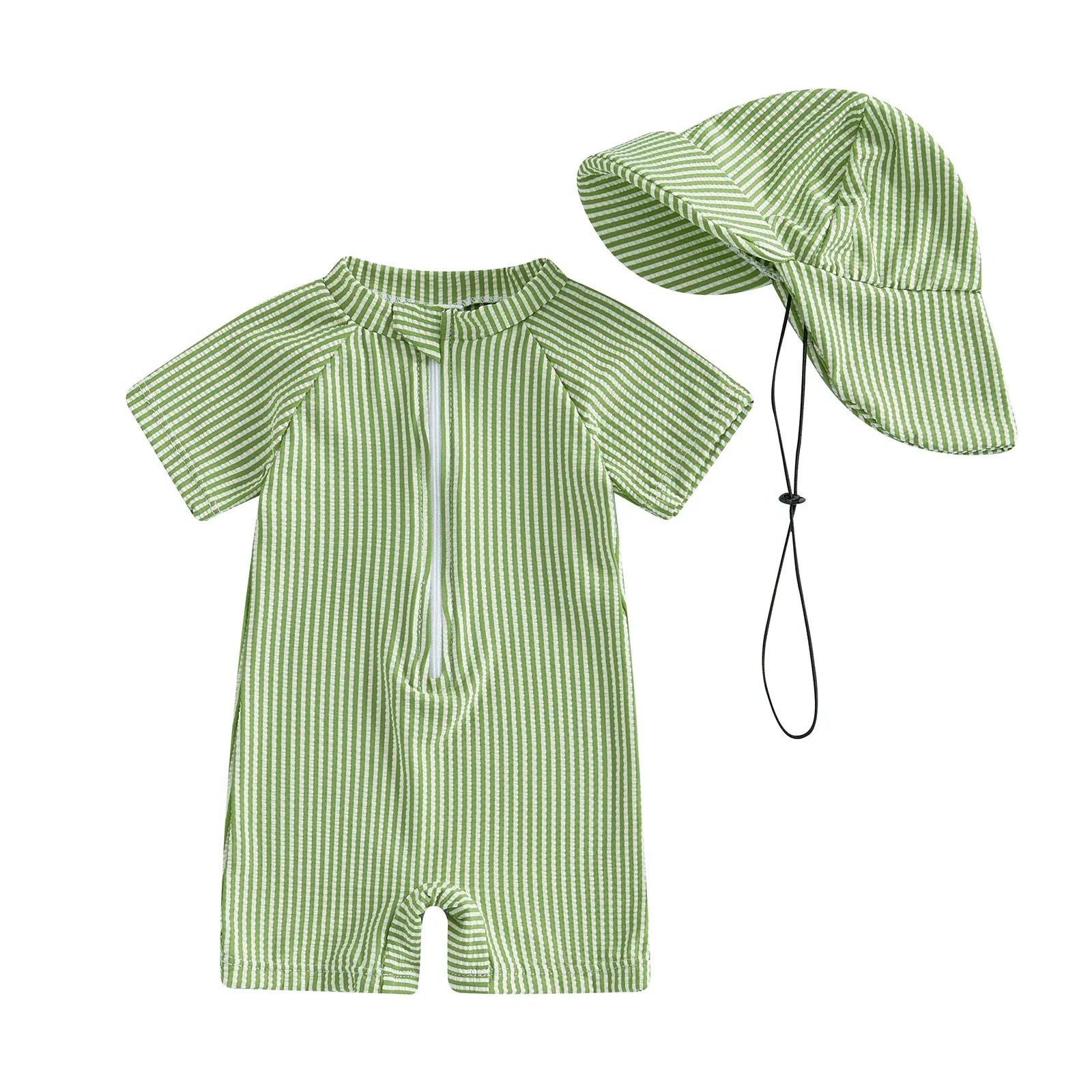 green / 0-3M Unisex Baby Summer Swimsuit Set