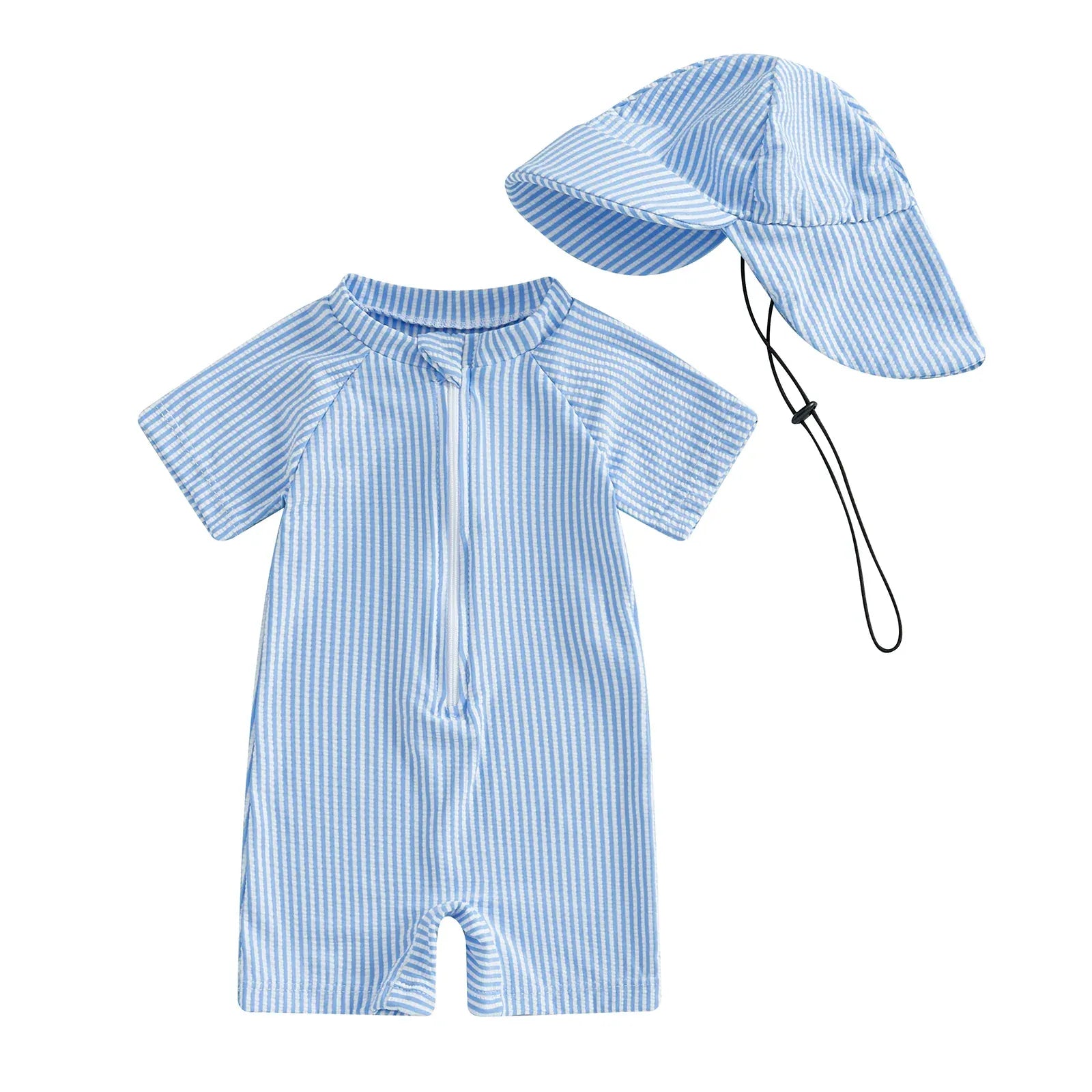 Blue / 0-3M Unisex Baby Summer Swimsuit Set