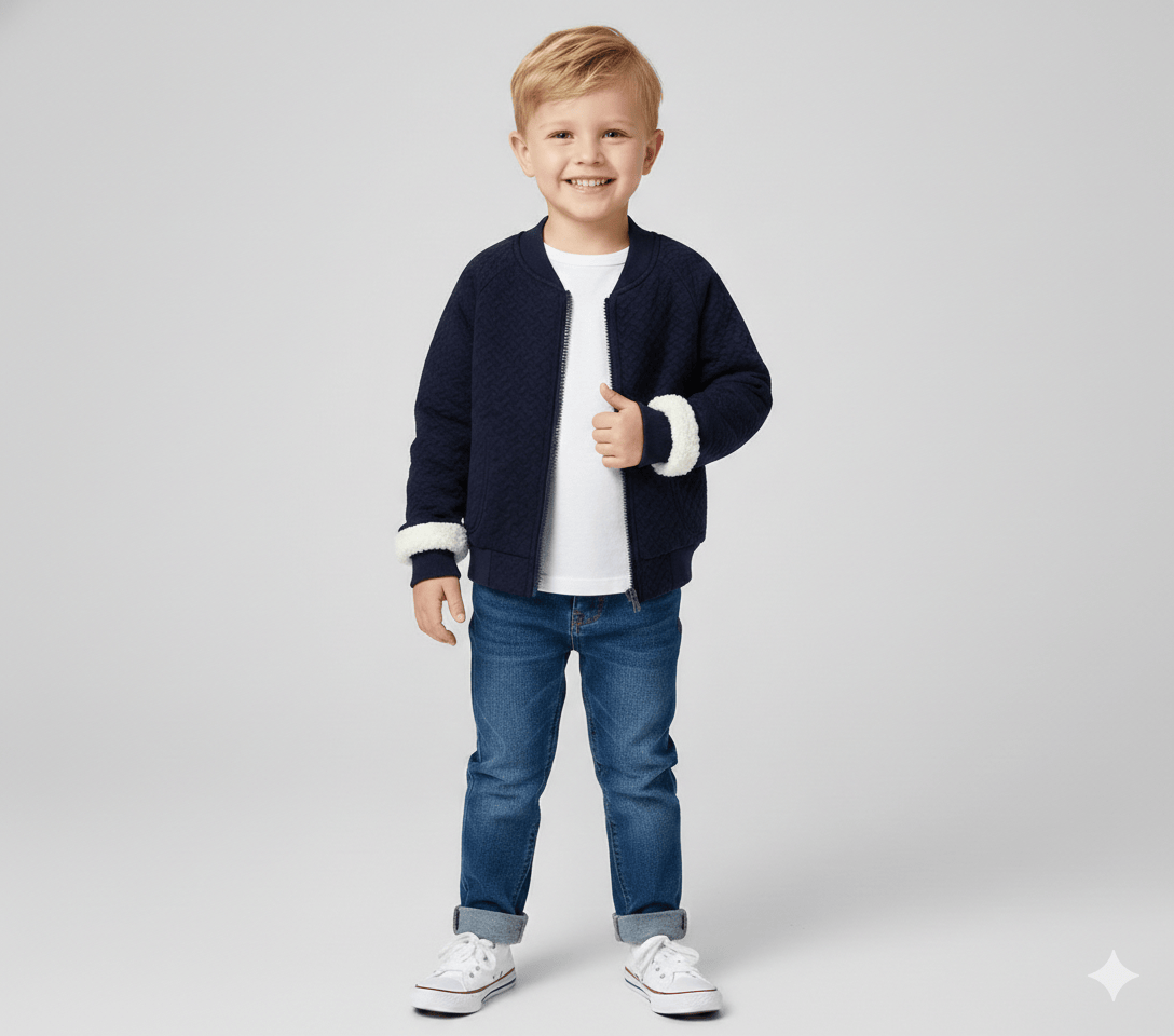 Unisex Fleece-Lined Bomber Jacket for Kids
