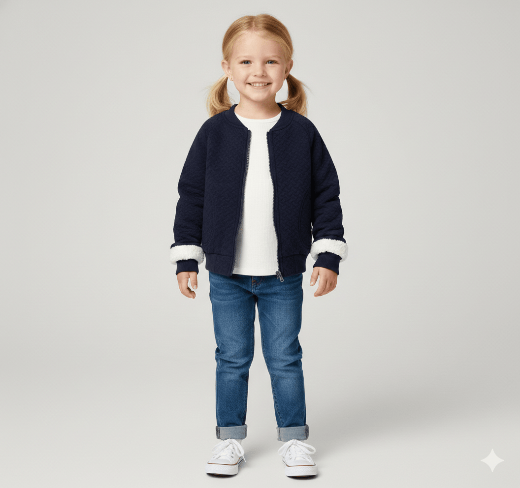 Unisex Fleece-Lined Bomber Jacket for Kids