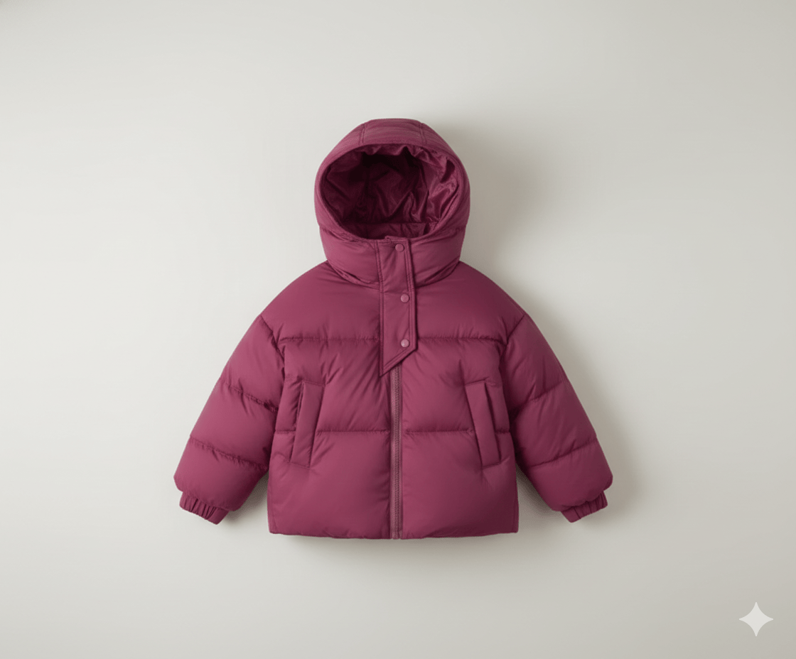Berry Pink / 3T Unisex Hooded Lightweight Puffer Jacket