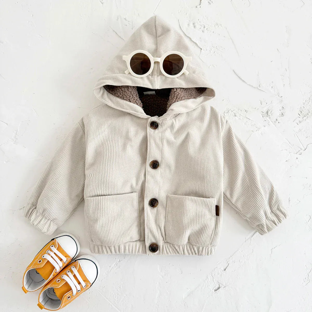 Girl's Clothing Unisex Sherpa-Lined Corduroy Hooded Jacket