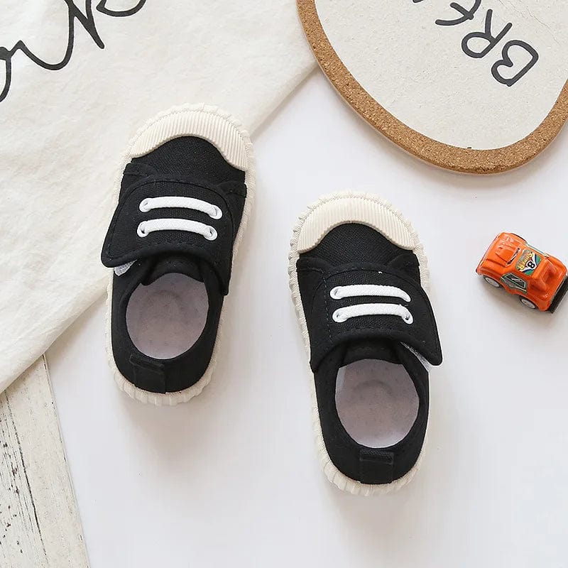 Black / 2.5-3T Vibrant Kids Canvas Shoes