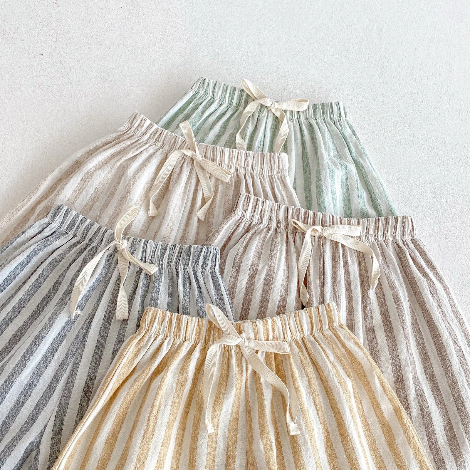 Vintage Striped Linen Cotton Pants