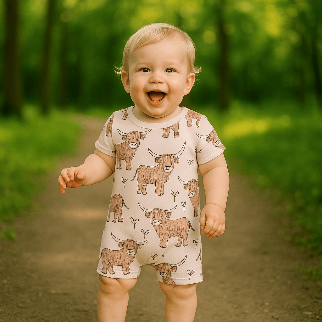 Western Cow Print Baby Romper