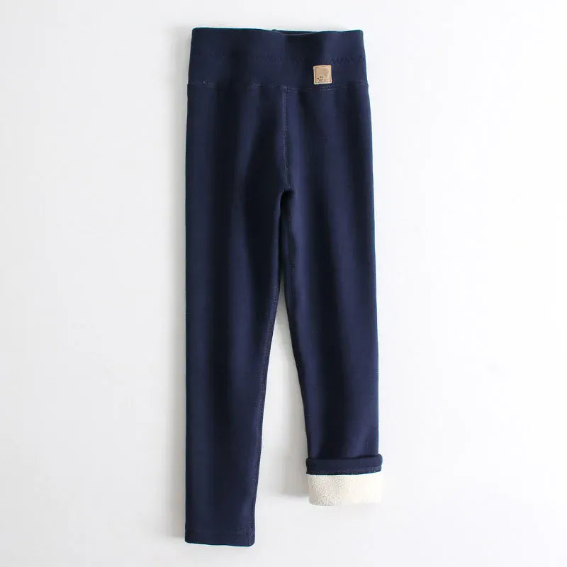 Navy / 3T Winter Girls Fleece Lined Leggings
