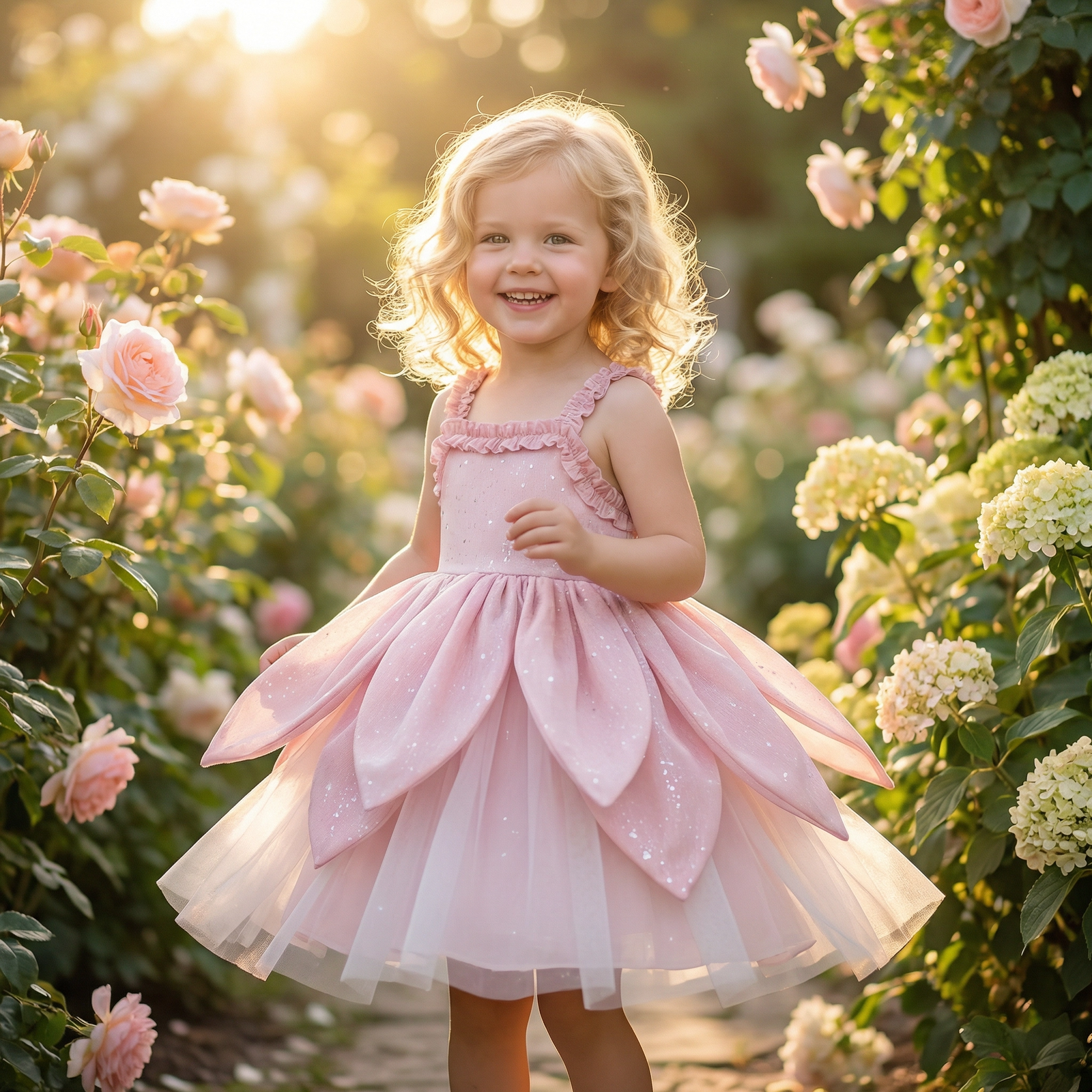 Flower Fairy Princess Petal Skirt Dress