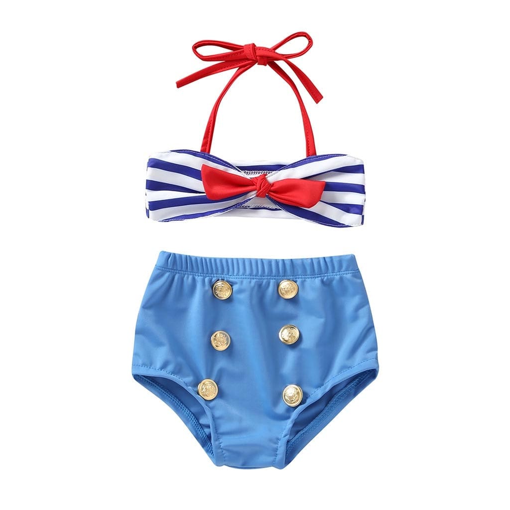 Blue / China / 12-18 Months 2Pcs Summer Swimwear
